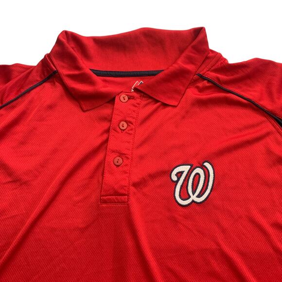Majestic Men's Size 5X Washington Nationals MLB Baseball Short Sleeve Polo Shirt - Picture 4 of 15